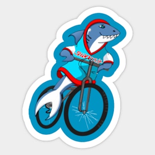 Cute  Shark on a Bicycle Sticker